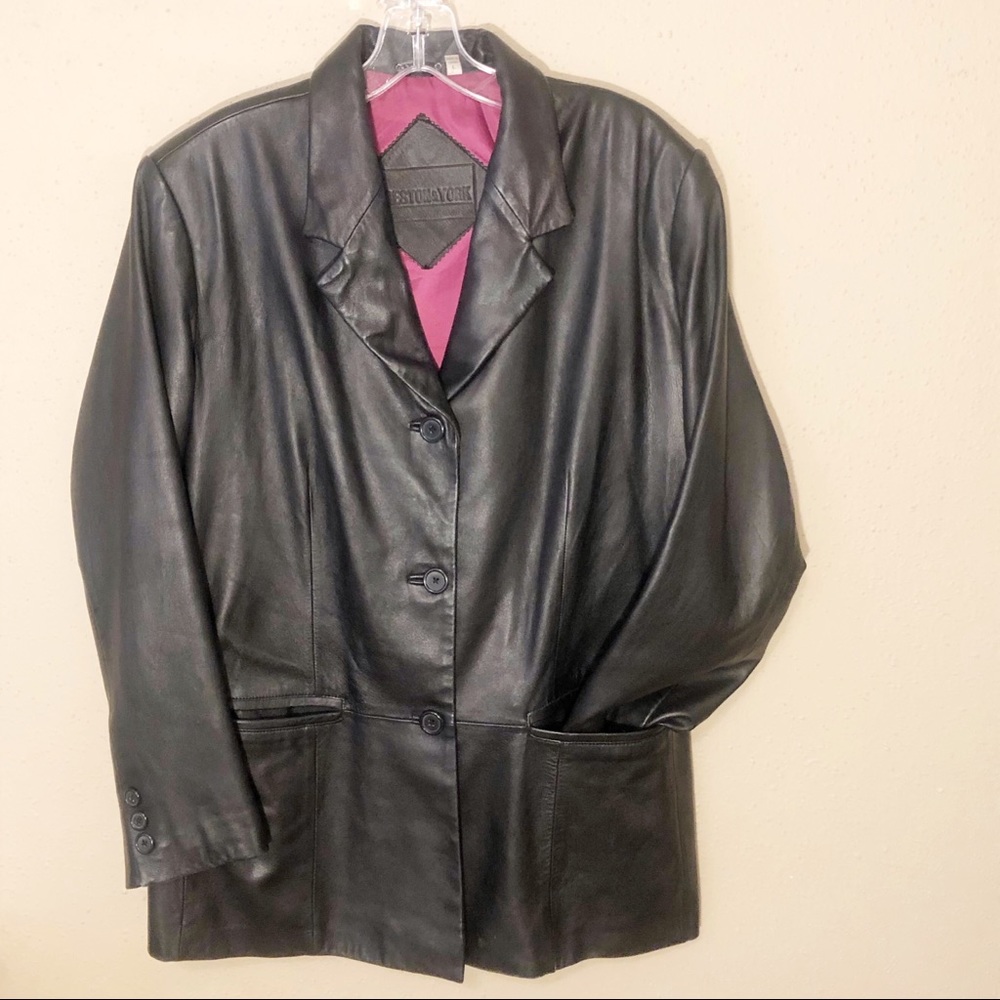 Leather coat, size large